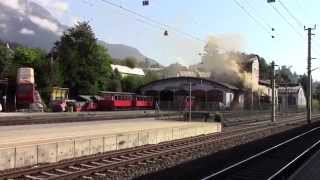 Jenbach Railway Station Tyrol Austria Bahnhof Jenbach in Tirol Österreich [upl. by Seltzer]