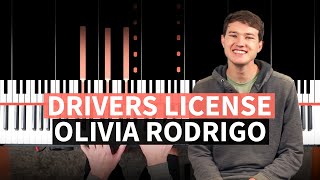 drivers license  Olivia Rodrigo  PIANO TUTORIAL accompaniment with chords [upl. by Barhos]