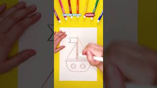 Disegnamo una Nave ⛵️ disegniperbambini scuoladidisegno  Coccole Sonore [upl. by Josee]