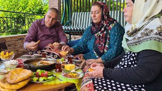 SUPER DELICIOUS BREAKFAST TURKISH MENEMEN with FRESH TANDOORI BREAD ASMR 4K VIDEO [upl. by Asiulana711]