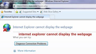 internet explorer cannot display the webpage diagnose connection problems in windows 7 [upl. by Aro731]