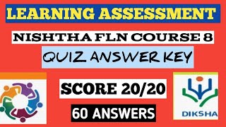 Learning Assessment Quiz  NISHTHA FLN Course 8 Quiz Answer key diksha module [upl. by Gnues]