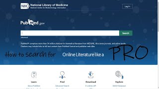 THE 8 STEPS How to search for scientific literature like a pro Using Pubmed as a use case [upl. by Cohette]