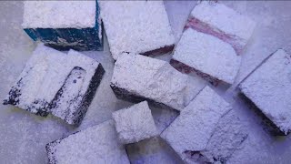 Dyed Gym Chalk Blocks covered in Cornstarch  Not too squeaky  Oddly Satisfying ASMR [upl. by Icart]