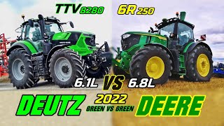 DeutzFahr 8280 TTV VS John Deere 6R 250 PowerSizePerformanceInnovations Comparison 2022 [upl. by Rawley772]