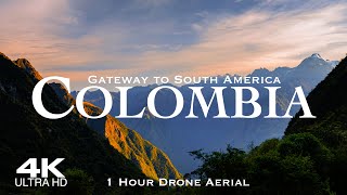 COLOMBIA in 4K 🇨🇴 1 Hour Drone Aerial Relaxation of Bogotá amp Colombia Ultra HD [upl. by Nickerson723]