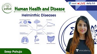 Helminthic Diseases  Human Health and Disease  L10  Unacademy NEET  Seep Pahuja [upl. by Oriaj]