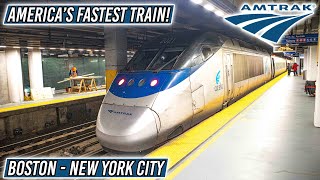 Riding Amtraks HighSpeed Acela  Boston  New York  Business Class [upl. by Nnahgiel]