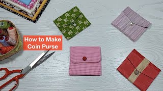 DIY Card and Coin Purse  How to Sew Coin Pouch Purwa’s Sewing Time [upl. by Denis585]