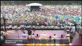 Pope Francis joins Filipinos singing Tell the World of His Love [upl. by Yelyab230]