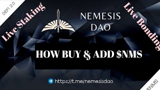 Review of NEMESIS DAO  Live Staking amp Bonding  How to add NMS And Buy it  Onlinetips I [upl. by Capwell]