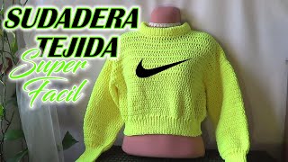 Sudadera Tejida a CROCHET SUPER FACIL [upl. by Ardath783]