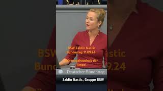 BSW Zaklin Nastic Bundestag 110924 Kürzungshaushalt der Ampel shorts trend Politik wirtschaft [upl. by Hills]