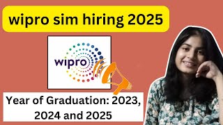 Latest off campus hiring  Wipro sim hiring 2025 Year of Graduation 2023 2024 and 2025 [upl. by Ahsikrats733]