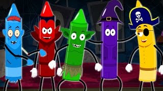 Five Little Crayons Jumping On The Bed Song for Kids by Mr Baby [upl. by Terrel]