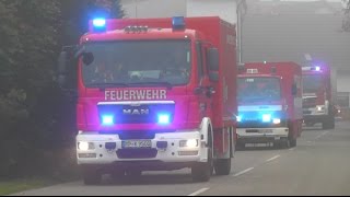 Einsatzfahrten der Feuerwehr BöhlIggelheim  Gefahrstoffzug RheinPfalzKreis zur Hauptübung 2016 [upl. by Biebel]