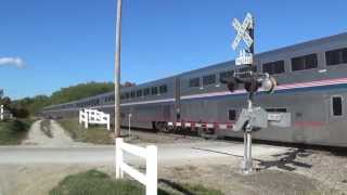 Eastbound Amtrak at Agency Iowa on October 21 2013 [upl. by Enomahs909]