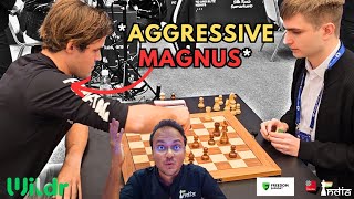 What an attacking game by Magnus Carlsen  Carlsen vs Sarana  World Blitz 2023 [upl. by Nealson824]