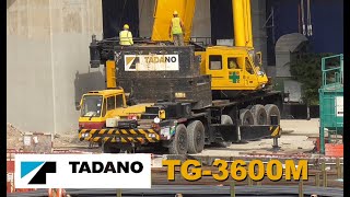 Tadano TG3600M Remove Counterweights [upl. by Pleione298]