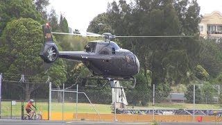 Eurocopter EC120 amp AS350 ► Takeoff ✈ Mechanics Bay Heliport [upl. by Cirdet135]