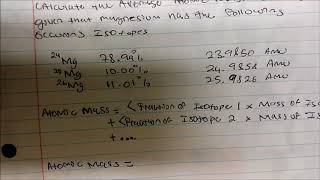 Calculating Average Atomic Mass [upl. by Hazeghi]