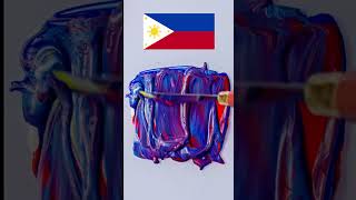 Philippines Flag Color Mix ASMR Guess the color [upl. by Koball]