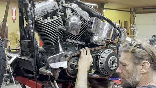 Installing a Shovelhead Primary with an Evo Engine on a 1987 Softail Complete Guide [upl. by Azenav30]