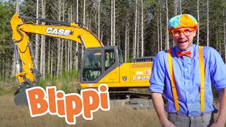 Blippi Blippi Visits a Construction Site  Construction Vehicles For Children  Blippi Excavator [upl. by Kimmel]