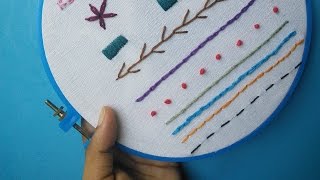 Hand Embroidery for Beginners  Part 2  10 Basic Stitches  HandiWorks 52 [upl. by Metah]