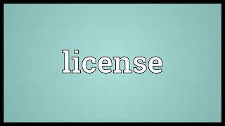 License Meaning [upl. by Eilema]