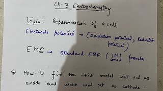 Ch3 Electrochemistry Part2 Topic Electrode Potential EMF identify metals as anode and cathodes [upl. by Ursel]