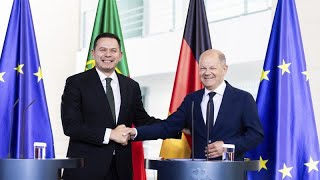 Montenegro recebido por Scholz PM anuncia que estará em fórum empresarial em Berlim [upl. by Lechner]