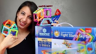 Costruzioni magnetiche Magspace video per bambini di apertura e prova del gioco [upl. by Elyod822]