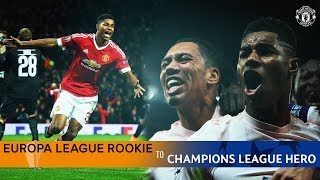 Marcus Rashford  Europa League Rookie to Champions League Hero  Every European Goal [upl. by Eirrehc]