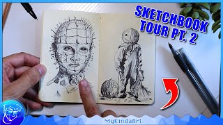 SKETCHBOOK TOUR PT2  Developing My Art Style Ballpoint Pen Only [upl. by Ghiselin558]