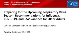 Recommendations for Influenza COVID19 and RSV Vaccines for Older Adults [upl. by Hgielah340]