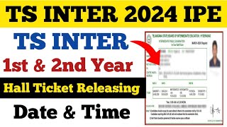 Ts Inter 2024 exam Hall ticket releaseing date amp time  IPE Hall Ticket 2024 [upl. by Daenis]