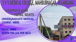 S V S Medical College Mahbubnagar Telangana  Introduction [upl. by Inna]