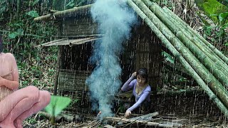 Full video 60 days  Bushcraft camping in the rain  Survival shelter [upl. by Ennayhs530]