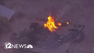 Rose Fire burns homes near Wickenburg [upl. by Murvyn93]