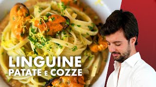 Linguine patate e cozze tutti i sapori del Sud Italia in un piatto CANNAVACCIUOLO [upl. by Olpe]