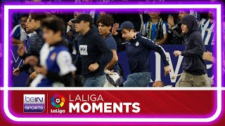 Espanyol fans STORM pitch amp charge at Barcelona players 🤯  LaLiga 2223 Moments [upl. by Euqinwahs]