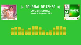 JOURNAL BENEDICTE KANDA 16 09 2024 [upl. by Ecnarolf334]