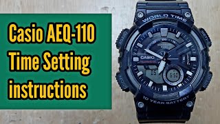 Casio Digital Watch AEQ110 Time Setting Tutorial  Watch Repair Channel [upl. by Carder564]