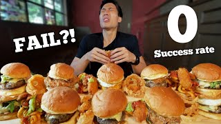 UNDEFEATED 10LB TEAM BURGER CHALLENGE EATEN SOLO  First Ever Food Challenge Fail [upl. by Kliman]