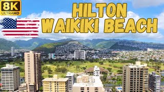 【8K】Honolulu Hilton Waikiki Beach  2 Queen Beds Deluxe Mountain View with Breakfast Included [upl. by Sherfield]