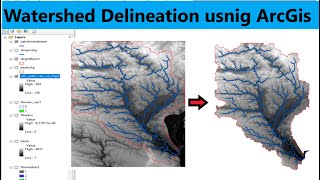 How to use a DEM to delineate a WatershedBasin in ArcGIS  Determine Catchment area using ArcMap [upl. by Sedecrem]