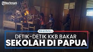 Detikdetik Anggota KKB Bakar Gedung Sekolah di Pegunungan Bintang Papua [upl. by Ail]