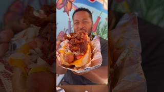 Trying the LEGENDARY Pinks Hot Dogs foodie foodvlog losangeles foodreview hotdog eating la [upl. by Asit]