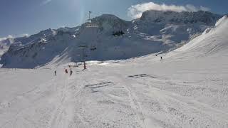 Skiing the Piste Grattalu at Tignes France 2020  GOPR0624 [upl. by Dacey]